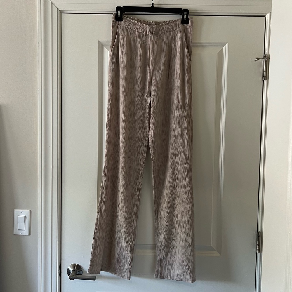 ZARA High Waist Crinkle Pants